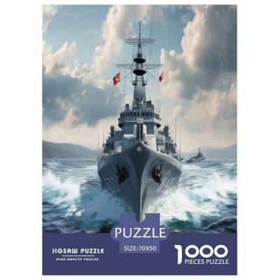 Kriegsschiff Puzzle 1000-teilige Schwer Puzzle Spielzeug Pädagogisches Spiel Impossible Herausforderungsspielzeug Für Erwachsene Kinder 70x50cm/1000pcs von ChengzeTCo
